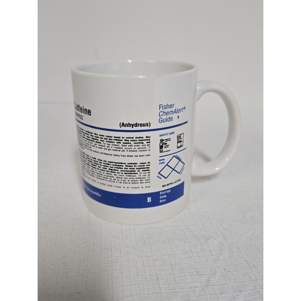 Fisher Scientific ChemAlert Caffeine Mug Chemistry Lab Science Coffee 12 oz